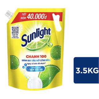 Nước rửa chén Sunlight chanh 100 mới túi 3.5kg