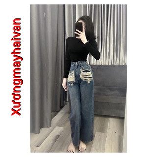 Hv - quần jean suông rách 2 túi siêu phẩm m877_0549