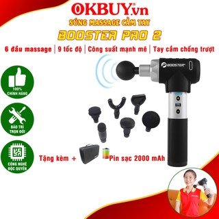 Súng massage gun cầm tay Mỹ Booster PRO 2 - 135W, 9 cấp độ, dòng cao cấp