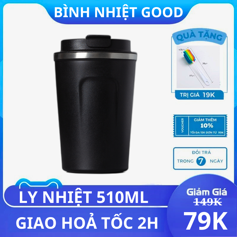 Cốc Giữ Nhiệt Coffee Dung Tích 510ml Giữ Nóng, Lạnh Từ 6-8 Tiếng Chống Tràn Đựng Cafe Hoặc Trà - CA GIỮ NHIỆT