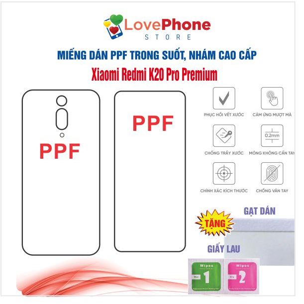 Dán PPF Xiaomi Redmi K20 Pro Premium bảo vệ màn hình chống vân tay tự phục hồi vết xước - Love Phone