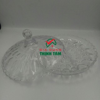 [THỊNH TÂM] Khay Mứt Thủy tinh Pha Lê 3 Ngăn