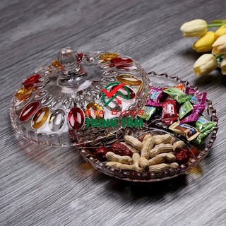 [THỊNH TÂM] Khay Mứt Thủy tinh Pha Lê 3 Ngăn