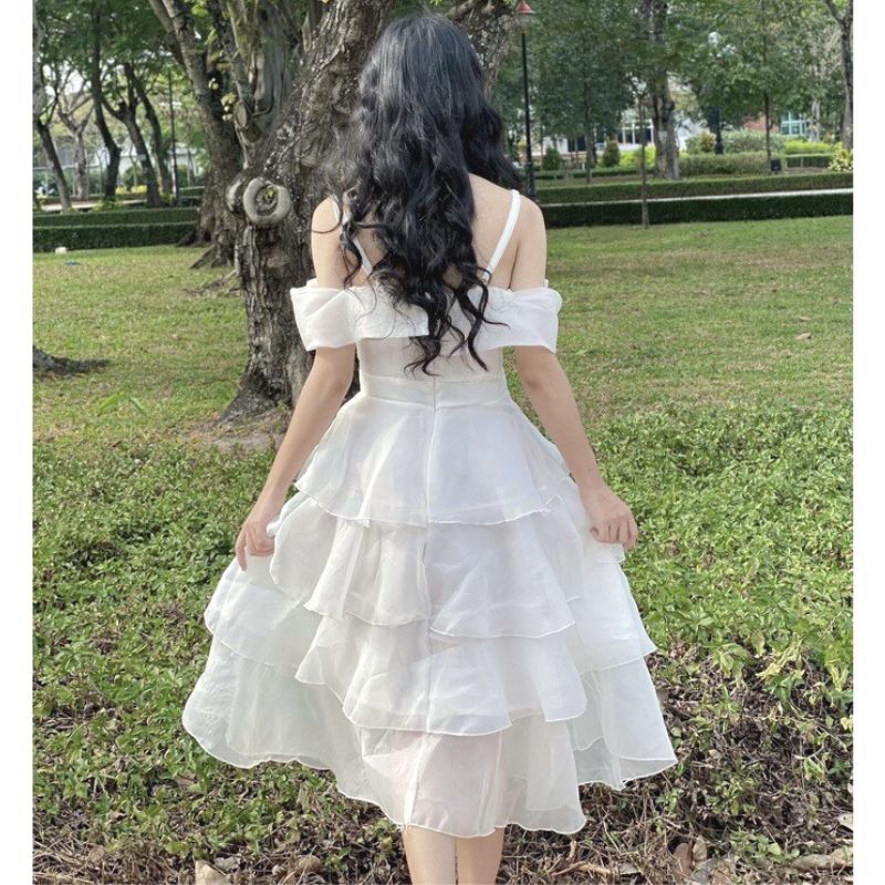 Váy voan nữ tiểu thư xếp tầng nơ ngực đính đá dáng dài maxi đi chơi đi tiệc cực xinh và dễ thương - LAMA | BigBuy360 - bigbuy360.vn