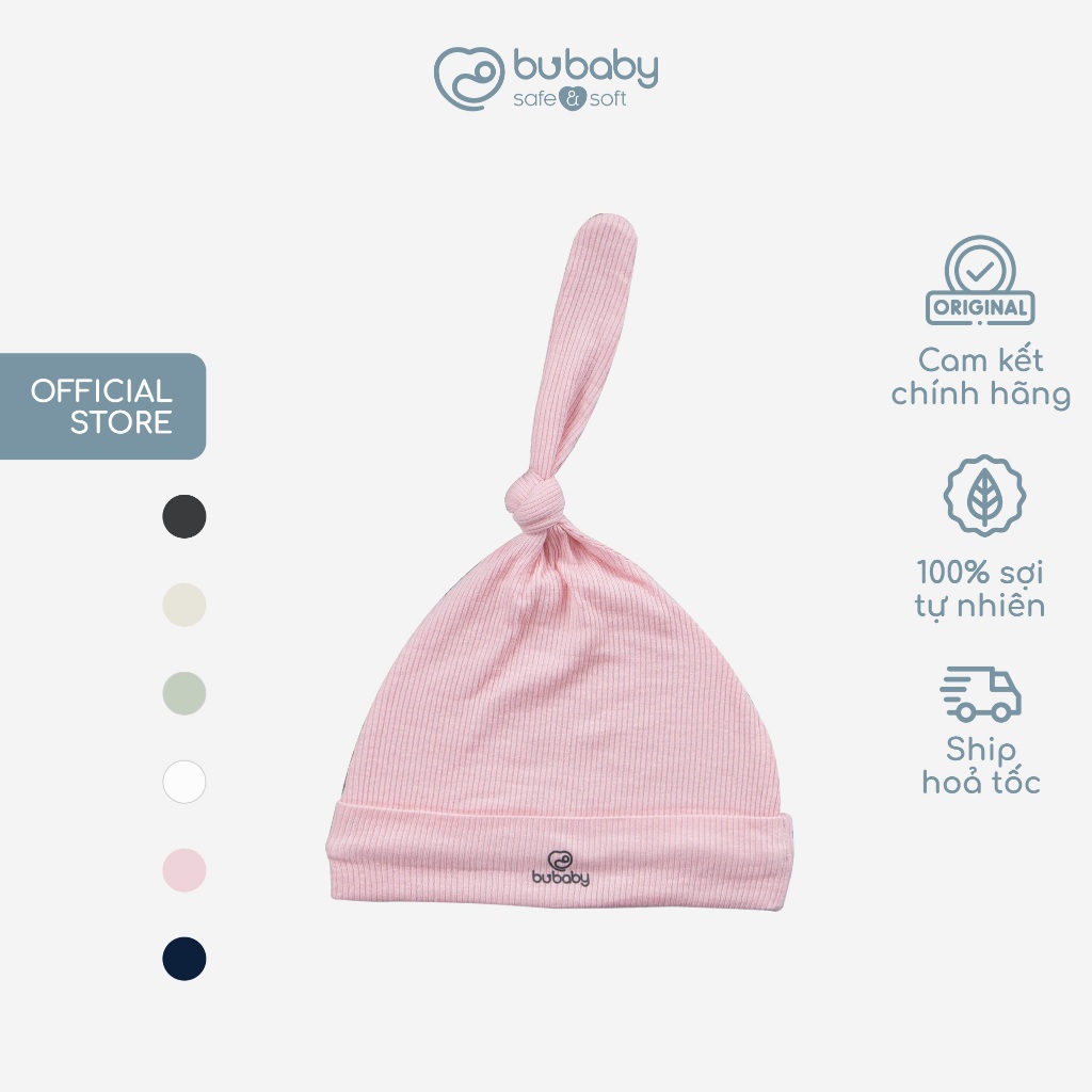 Mũ Sơ Sinh cho bé nút thắt, chất liệu Siro Cotton BU Baby ASR192401 | Phụ kiện BU Baby chính hãng