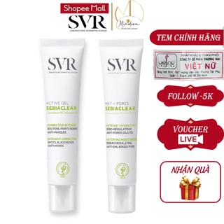 Kem dưỡng SVR Sebiaclear Active, Mat + Pores kiềm dầu, giảm mụn, thu nhỏ lỗ chân lông 40ml