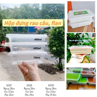 [KÈM NẮP] Combo 50 hộp nhựa đựng rau câu, hộp đựng thạch, hộp sọc, hộp đựng flan nhựa pp đựng thực phẩm nhiều size