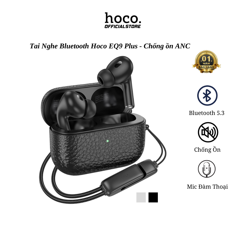 Tai nghe bluetooth Hoco EQ9 Plus, tai nghe nhét tai có mic đàm thoại, 7h nghe nhạc, hỗ trợ giảm tiến