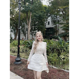 ĐẦM REN TAY DÀI