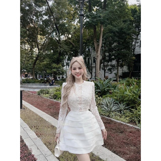 ĐẦM REN TAY DÀI