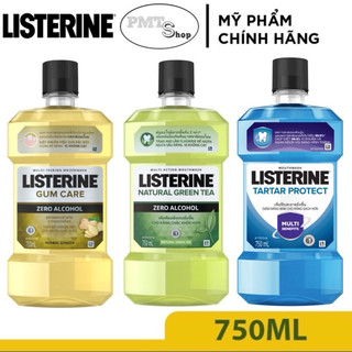 Nước Súc Miệng Listerine 750ml Tartar Protection ngăn ngừa vôi răng / Cool Mint Bạc Hà / Gừng Gum Protect