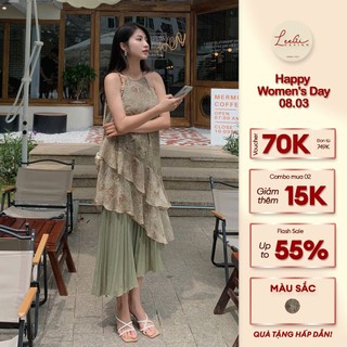 Đầm yếm hoa lệch tà LiLiQiQi By LeeGi Min4525 Min4524