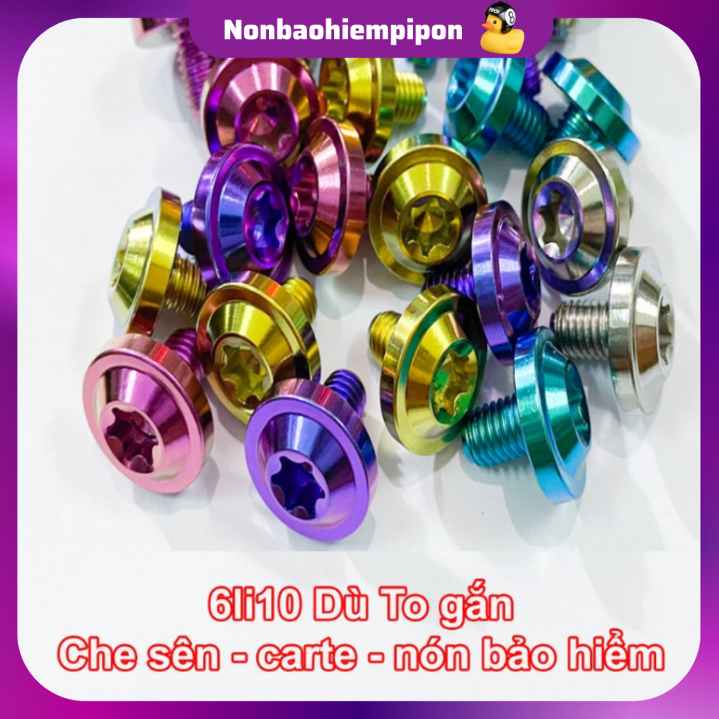 Ốc Titan 6li10 6ly10 dù to dày chuẩn Titan GR5 Xịn