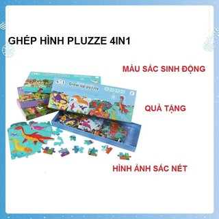 Tranh ghép gỗ đồ chơi xếp hình combo 4 tranh