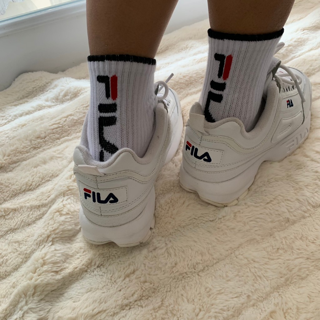 Tất cổ trung Fila xuất dư xịn chất cotton mềm mịn size nam nữ