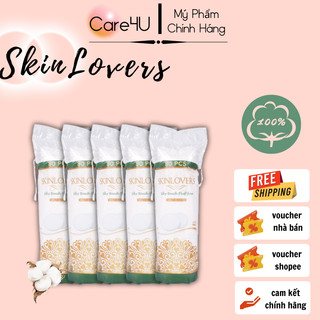 Combo 5 bông tẩy trang cotton 100% không xơ bông chính hãng  - Skinlovers 80 miếng
