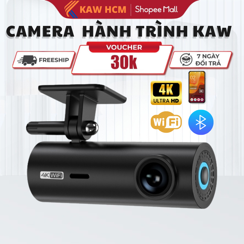 Camera hành trình 4K WiFi không màn hình 2160P HD tầm nhìn ban đêm 3M keo Dash Cam, Hàng chính hãng BH 12 tháng