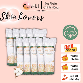 Combo 10 bông tẩy trang cotton 100% không xơ bông chính hãng  - Skinlovers 80 miếng