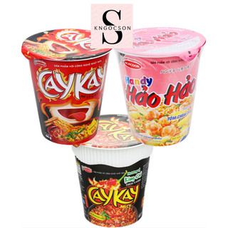 Thùng 24 mì ly Caykay vị bò, vị kim chi, ly hảo hảo tôm chua cay 66g