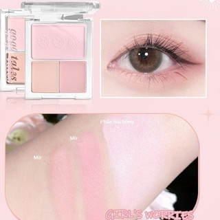 Bảng phấn mắt kèm highlight và má hồng 3 ô gogo tales sweet diary blusher eyeshadow palette