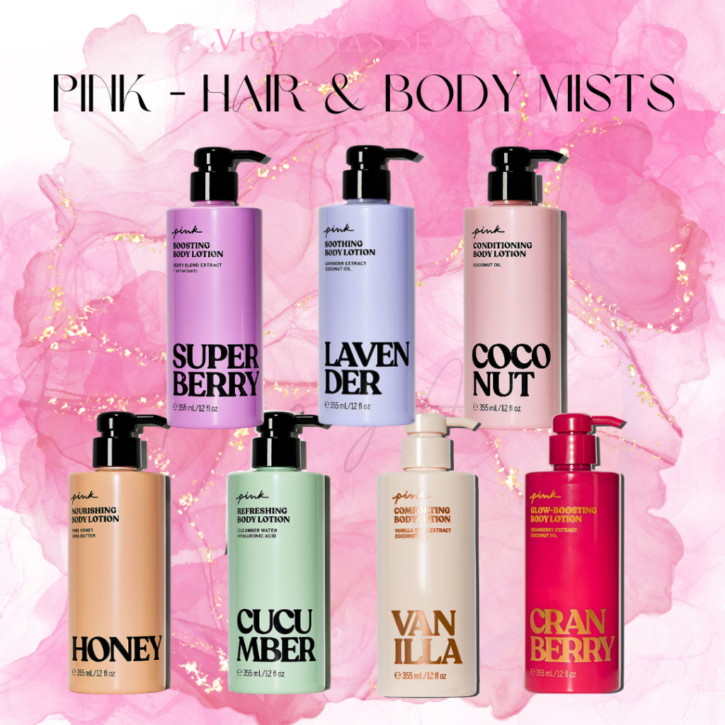 Vanilla | Honey | Cucumber | Lavender | Coconut | Super Berry - Body Lotion Sữa Dưỡng Thể Victoria Secret PINK 250ml