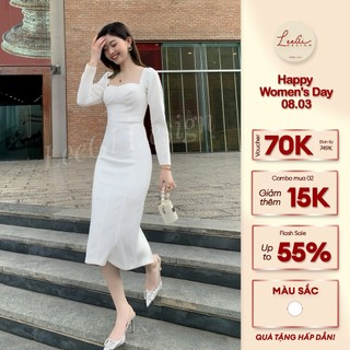 Váy body manggo cổ vuông LiLiQiQi By LeeGi phong cách thanh lịch