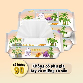  90 tờ dùng được cho bé Khăn giấy ướt Hàng xuất khẩu Màu ngẫu nhiên gói siêu to không mùi An toàn Tiết kiệm 