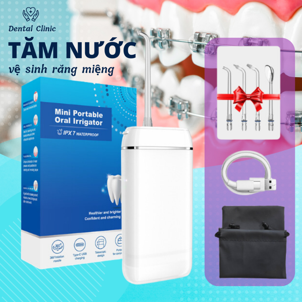 Tăm nước mini gấp gọn BOSINGWA-KAW, thiết bị vệ sinh răng miệng sạch sẽ