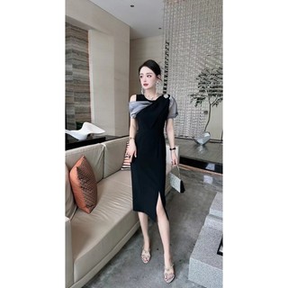 ĐẦM BODY LỆCH VAI TAY VOAN