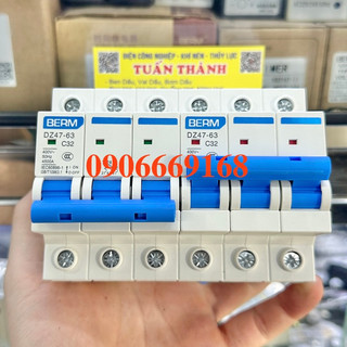 Át cb mccb đảo chiều 1 pha 3 pha 32a 40a 50a 63a hiệu berm dz47-63 dz4763