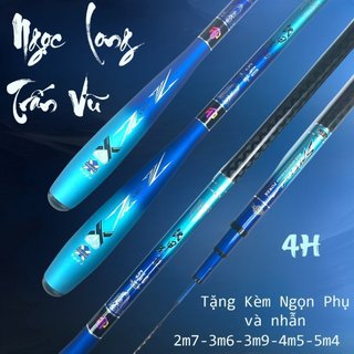Cần câu đơn câu đài 4H ngọc long trấn vũ carbon Xpipal tặng kèm nhẫn và ngọn phụ túi đựng đẳng cấp.