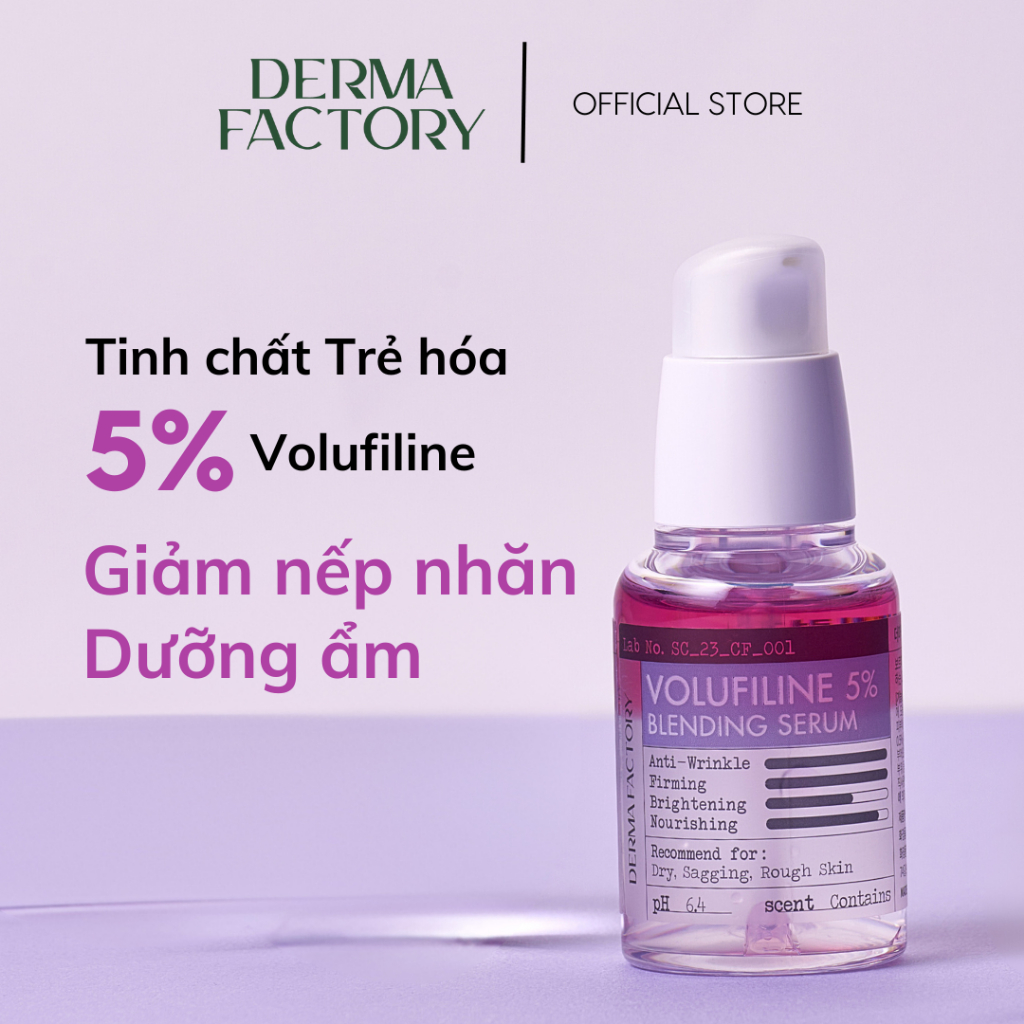 Tinh chất chống lão hóa, tăng độ đàn hồi da Derma Factory Volufiline 5% Blending Serum 30ml