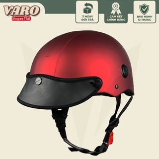 Mũ bảo hiểm nửa đầu VARO màu đỏ đô