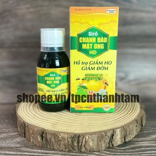 Siro ho CHANH ĐÀO MẬT ONG HD giảm ho, tiêu đờm - Chai 100ml (hộp đỏ)