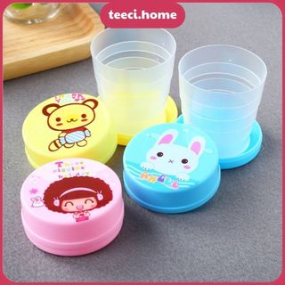 Ly Cốc Uống Nước Gấp Gọn Xếp Gọn Trong Suốt Có Nắp Đậy Nhiều Hình Ngộ Nghĩnh Cho Bé Picnic Du Lịch TEECI U094