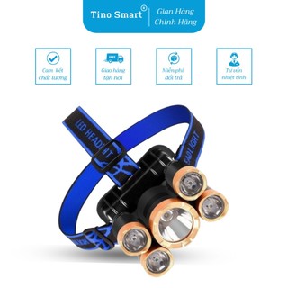 Đèn Pin Đội Đầu 5 Bóng Pin Sạc Thiết Kế Chống Nước Tiện Lợi Sử Dụng GVQ Store