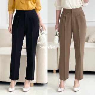 Quần ống suông nữ công sở chất xước hàn mịn cao cấp Emvy - Q25