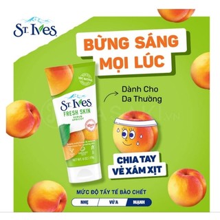 Sữa rửa mặt St.Ives tẩy tế bào chết chiết xuất quả mơ tươi 170g