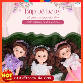  Búp bê công chúa 43cm có khớp mắt 3D chớp mở đáng yêu búp bê biết nói quà tặng cho bé gái 