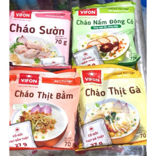 Thùng 50 gói cháo Vifon gói 70g . Cháo sườn/ cháo thịt gà/ cháo thịt bằm/ cháo nấm đông cô