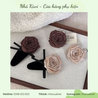 Kẹp tóc hoa hồng khô Maillard