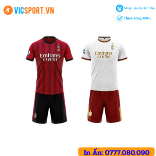 [BIGSIZE] Quần Áo Đá Bóng AC, Áo Đá Banh AC MILAN 2024 Đủ Màu Thun Lạnh Thoáng Mát SV - Vicsport