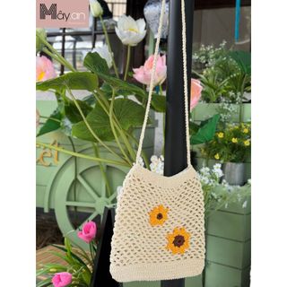 (Có sẵn) Giỏ (túi) len đan móc thủ công handmade-Mây