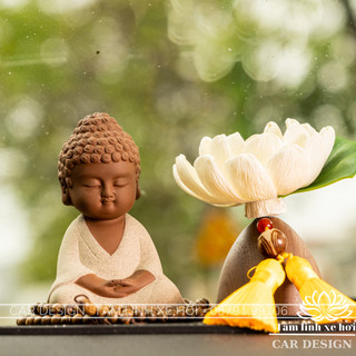 Tượng phật gốm kim sa phong thủy trang trí taplo xe ô tô -tượng phật tổ gốm cao cấp để xe hơi,tượng phật thích ca