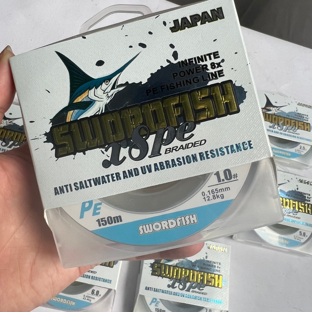 Dây Dù 150m PE X8 Cá Kiếm SWORDFISH JAPAN 7 Màu Cao Cấp - DD150M005