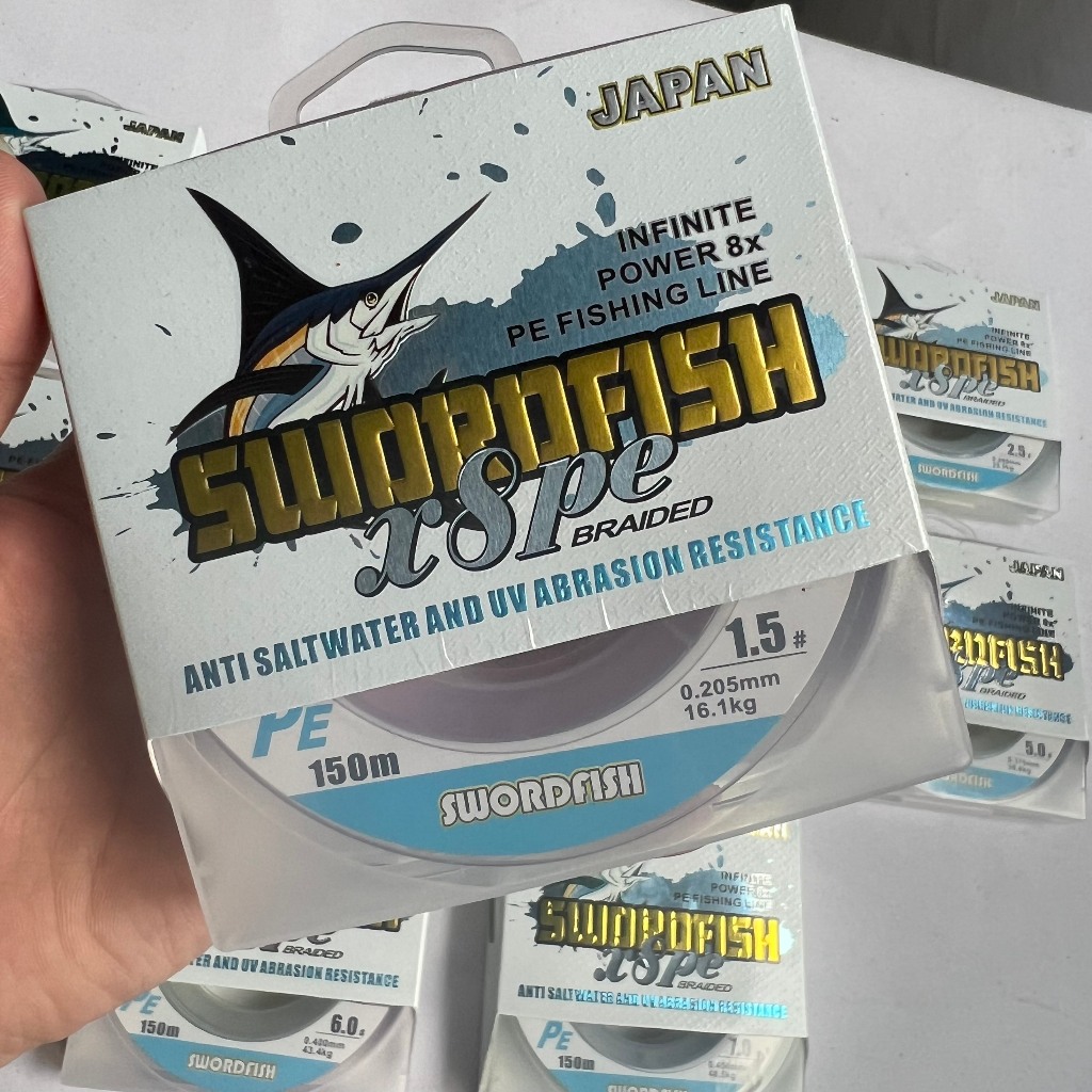 Dây Dù 150m PE X8 Cá Kiếm SWORDFISH JAPAN 7 Màu Cao Cấp - DD150M005