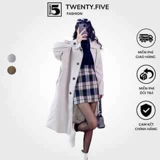  Áo mangto dáng dài cổ bẻ vạt cắt có đai Twenty.5 -  5300 