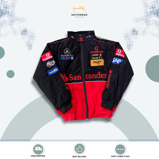 Áo Khoác Racing Jacket Mercedes Lót Bông Hoạ Tiết Thêu Áo Có Sẵng