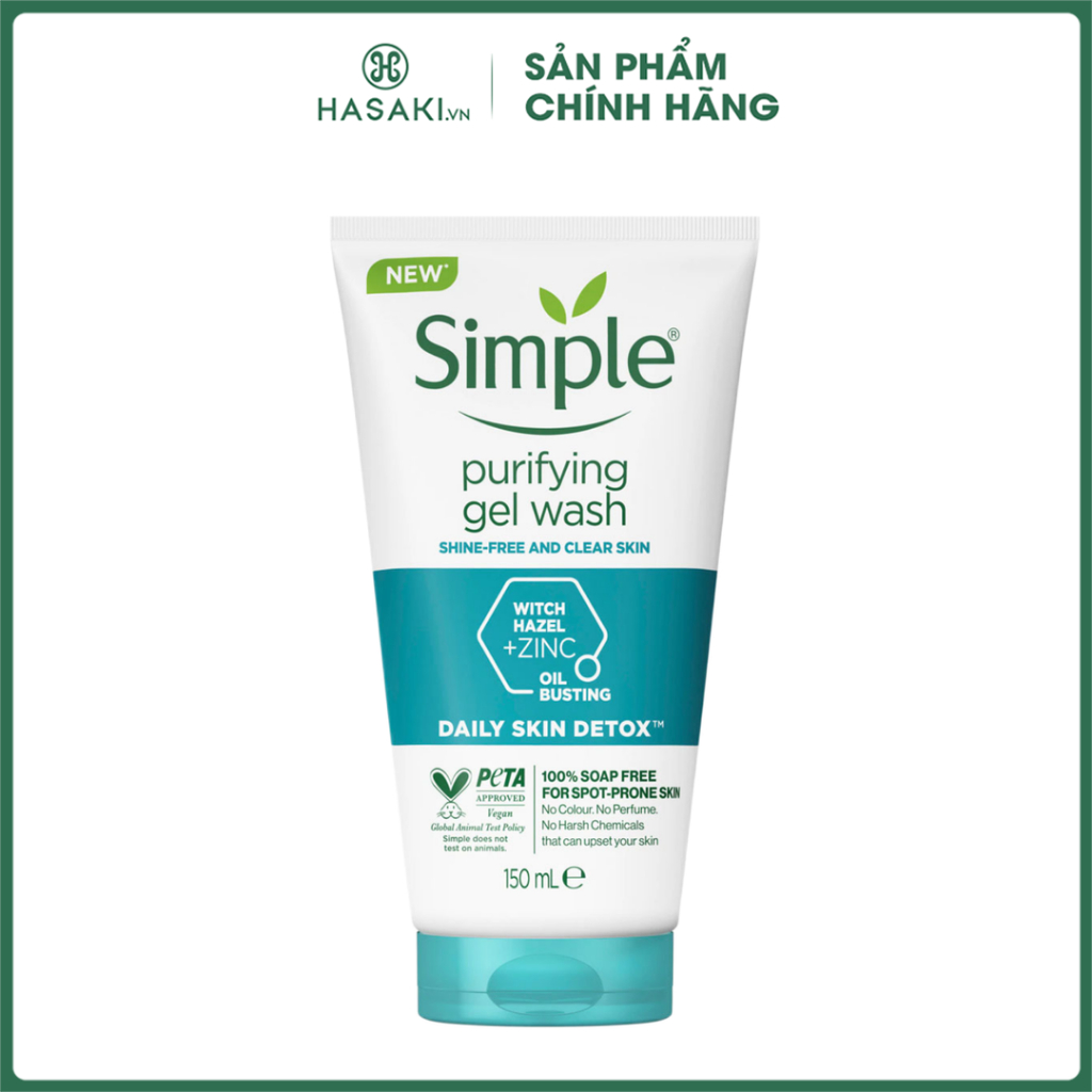 Sữa Rửa Mặt Simple Kiềm Dầu, Ngừa Mụn Cho Da Mụn 150ml Hasaki Sản Phẩm Chính Hãng