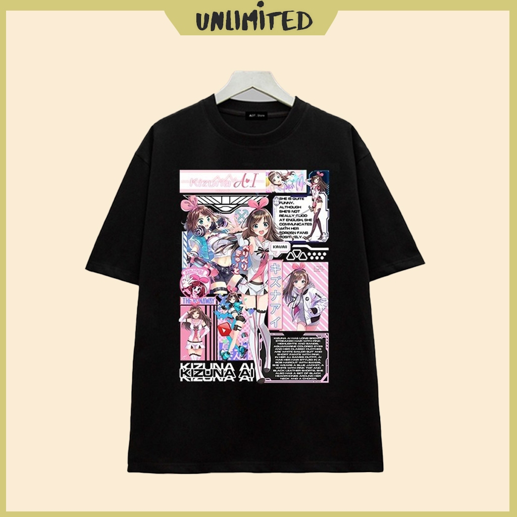 Áo phông Hololive: Kizuna AI unisex nam,nữ. full size.